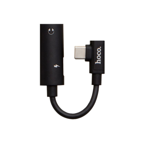Переходник Hoco LS19 Type-C Type-C Power + Jack Black